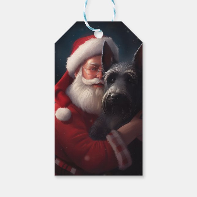 Scottish Terrier Jultomten Festive jul Presentetikett (Framsidan)