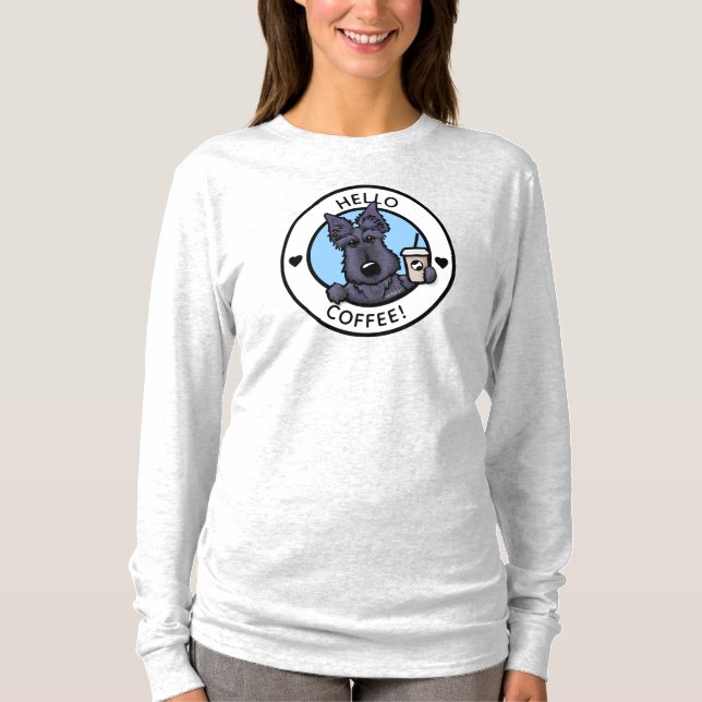 Scottish Terrier Kaffe Älskare T-Shirt (Framsida)