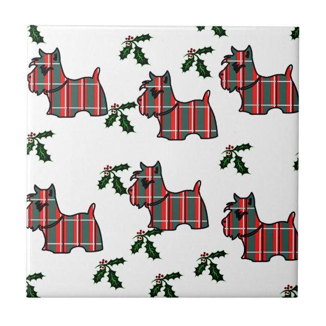 SCOTTISH TERRIER KAKELPLATTA (Framsidan)