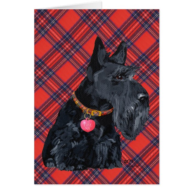 Scottish Terrier Kärlek Hälsningskort (Framsidan)