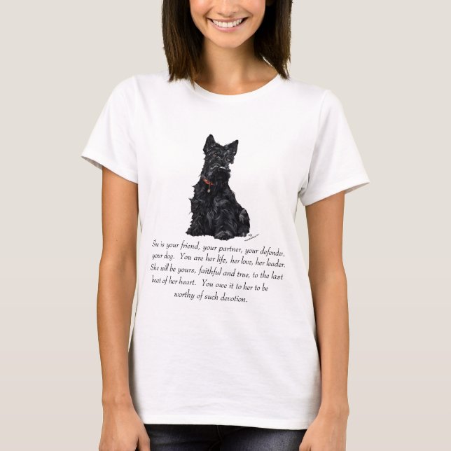 Scottish Terrier Keepsak - FEMALE Tee Shirt (Framsida)