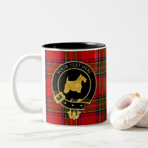 Scottish Terrier Klan Vapensköld Tartan Två-Tonad Mugg