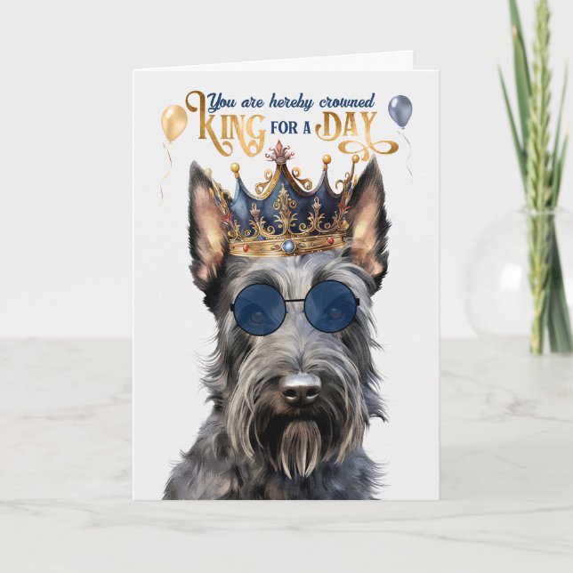 Scottish Terrier Kung för en daglig födelsedag Kort (Framsida)