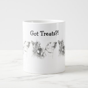Scottish Terrier Labrador Friends Bläck Teckning Jumbo Mugg