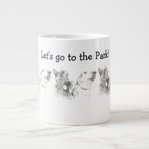 Scottish Terrier Labrador Friends To Park Jumbo Mugg