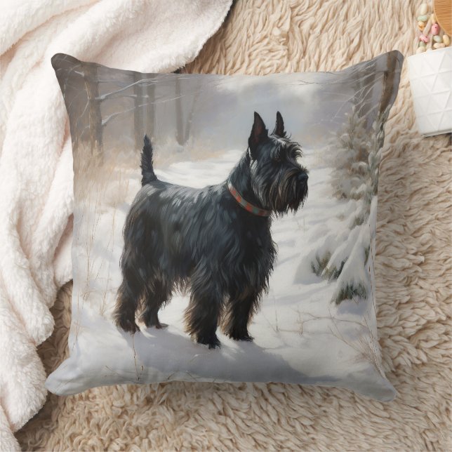 Scottish Terrier Låt det snöa jul Kudde (Filt)