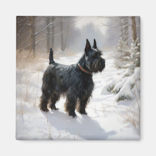 Scottish Terrier Låt det snöa jul Magnet