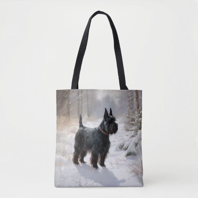 Scottish Terrier Låt det snöa jul Tygkasse (Framsida)