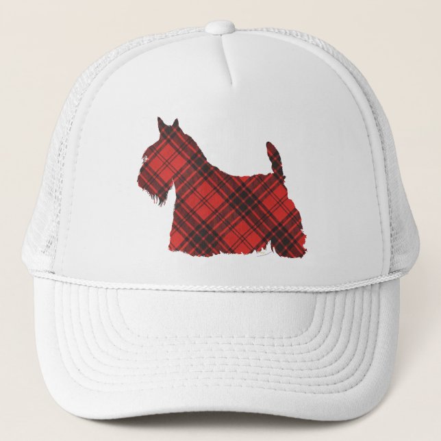Scottish Terrier Maxwell Tartan Truckerkeps (Framsida)