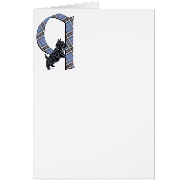 Scottish Terrier Monogram Q Hälsningskort (Framsidan)