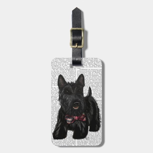 Scottish Terrier och Bow Bagagebricka (Vertikal Framsida)