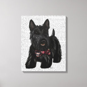 Scottish Terrier och Bow Canvastryck