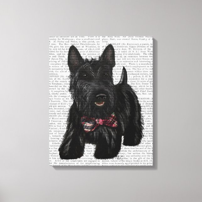 Scottish Terrier och Bow Canvastryck (Framsida)