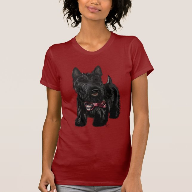 Scottish Terrier och Bow Tee Shirt (Framsida)