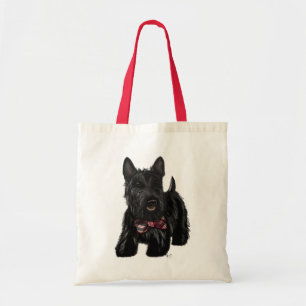 Scottish Terrier och Bow Tygkasse