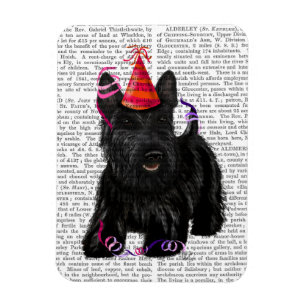 Scottish Terrier och Party Hat Magnet
