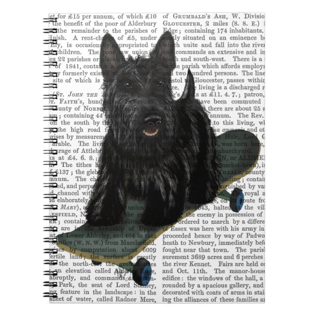Scottish Terrier och Skateboard Anteckningsbok (Framsidan)