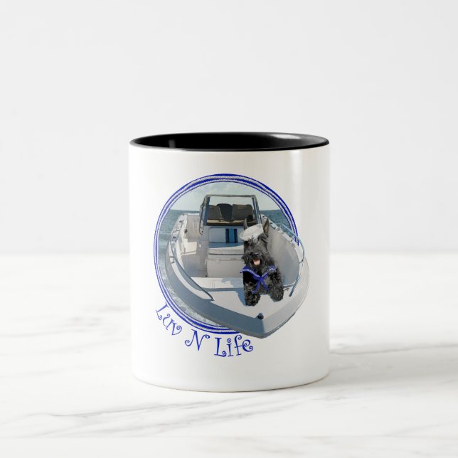 Scottish Terrier på båten Två-Tonad Mugg (Center)