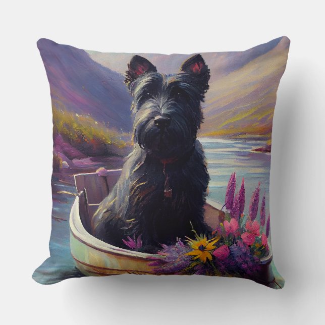 Scottish Terrier på Paddle: A Scenia Äventyr Kudde (Framsida)