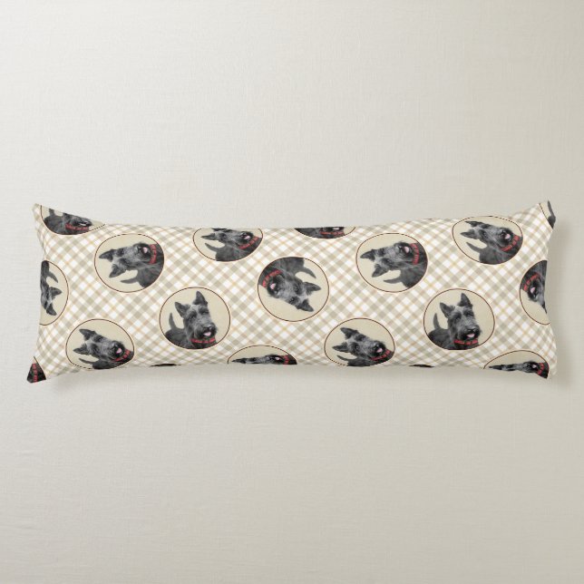 Scottish Terrier Painting Black Original Hund Art Kroppskudde (Framsidan)