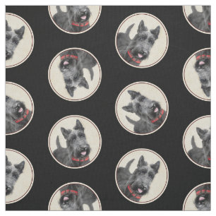Scottish Terrier Painting Black Original Hund Art Tyg