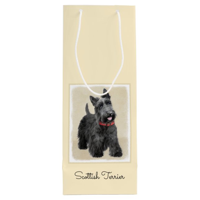 Scottish Terrier Painting - Cute Original Hund Art (Baksidan)