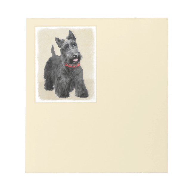 Scottish Terrier Painting - Cute Original Hund Art Anteckningsblock (Framsida)