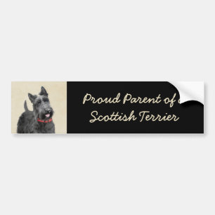 Scottish Terrier Painting - Cute Original Hund Art Bildekal