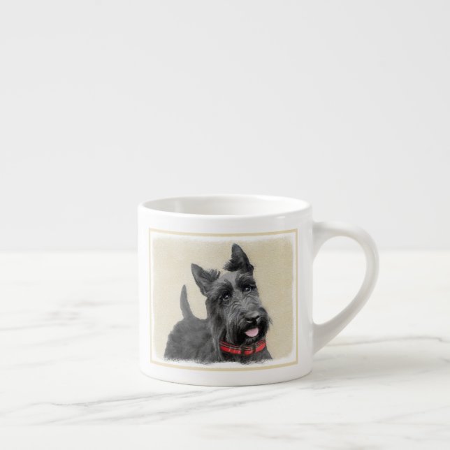 Scottish Terrier Painting - Cute Original Hund Art Espressomugg (Höger)