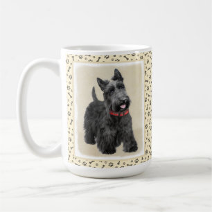 Scottish Terrier Painting - Cute Original Hund Art Kaffemugg