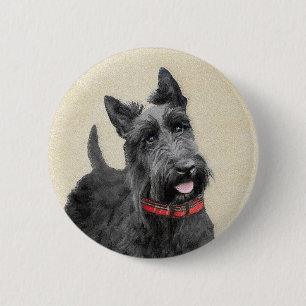 Scottish Terrier Painting - Cute Original Hund Art Knapp