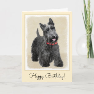 Scottish Terrier Painting - Cute Original Hund Art Kort