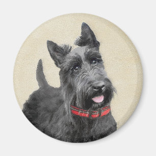 Scottish Terrier Painting - Cute Original Hund Art Magnet