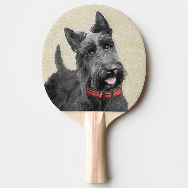 Scottish Terrier Painting - Cute Original Hund Art Pingisracket (Framsidan)