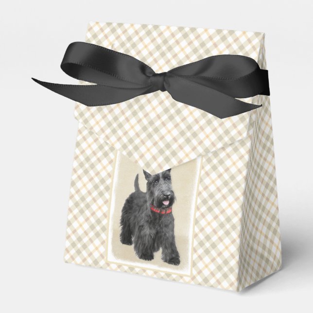 Scottish Terrier Painting - Cute Original Hund Art Presentaskar (Framsidan Sidan)