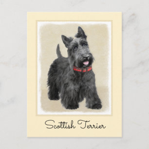 Scottish Terrier Painting - Cute Original Hund Art Vykort
