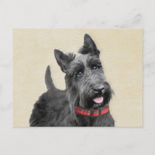 Scottish Terrier Painting - Cute Original Hund Art Vykort