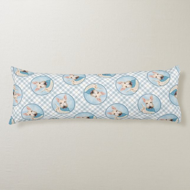 Scottish Terrier Painting Wheaten Original Hund Ar Kroppskudde (Framsidan)