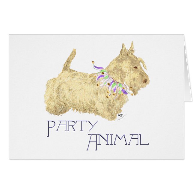 Scottish Terrier Party Animal Hälsningskort (Framsidan Horizontal)