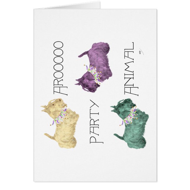 Scottish Terrier Party Animals Hälsningskort (Framsidan)