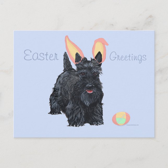 Scottish Terrier Påsk Helg Vykort (Framsida)