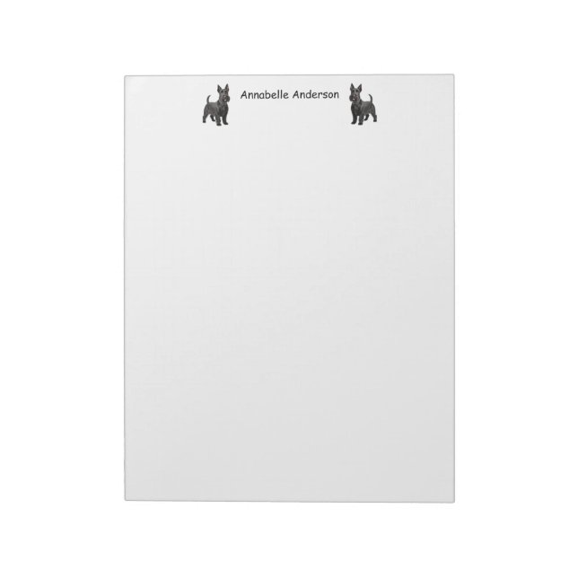 Scottish Terrier Personalize Anteckningsblock (Roterad)