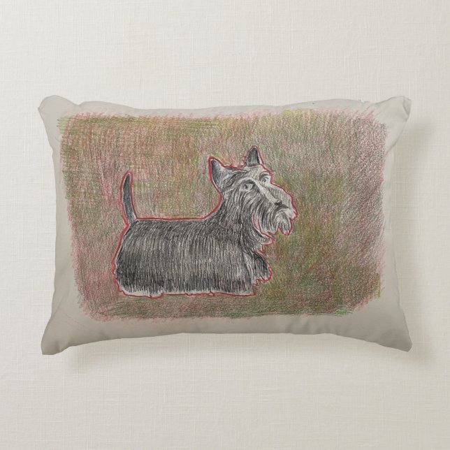 Scottish Terrier Pillow Prydnadskudde (Framsidan)