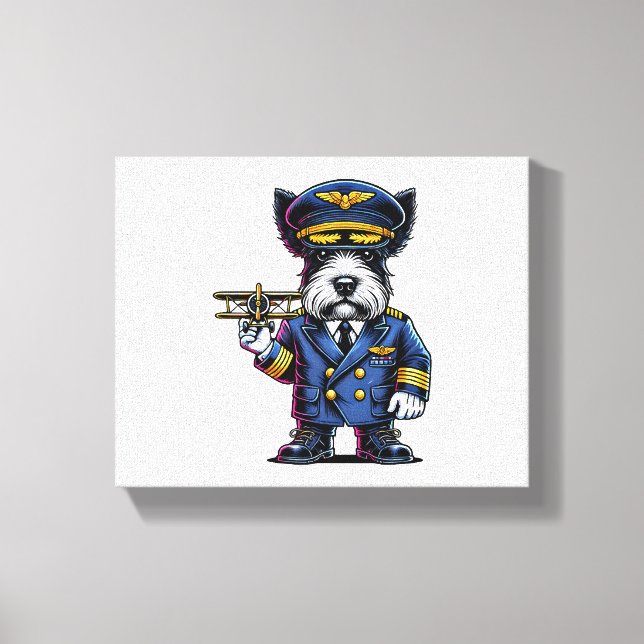 Scottish Terrier Pilot Canvastryck (Framsida)