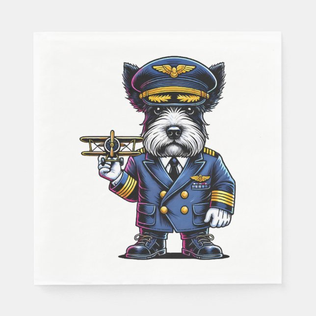Scottish Terrier Pilot Pappersservett (Framsidan)