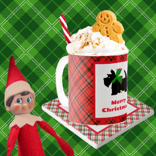 Scottish Terrier Play God jul Kaffemugg (This looks so cozy and warm!)