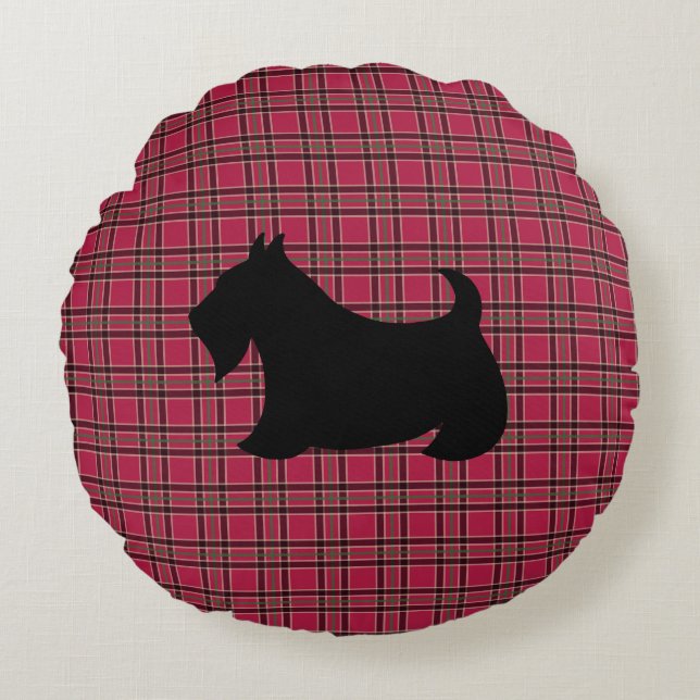 Scottish Terrier Play Pillow Rund Kudde (Framsidan)