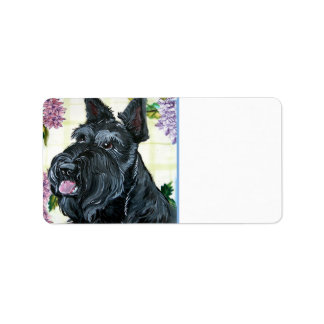 Scottish Terrier Porträtt Adressetikett