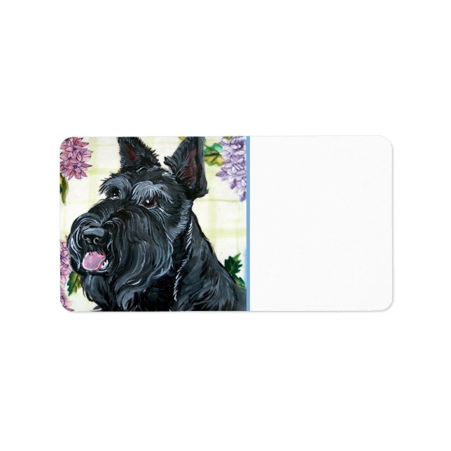 Scottish Terrier Porträtt Adressetikett (Framsidan)