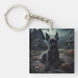 Scottish Terrier Pumpkins Halloween Scary